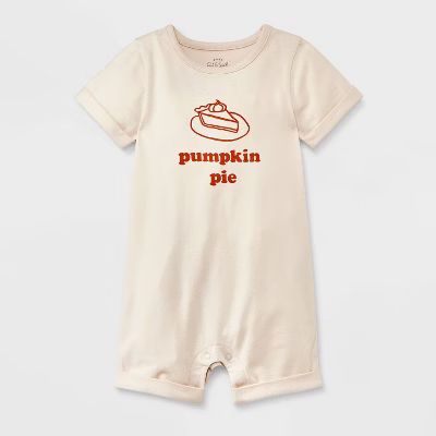 Baby Pumpkin Pie Graphic Romper - Cat & Jack™ Cream | Target