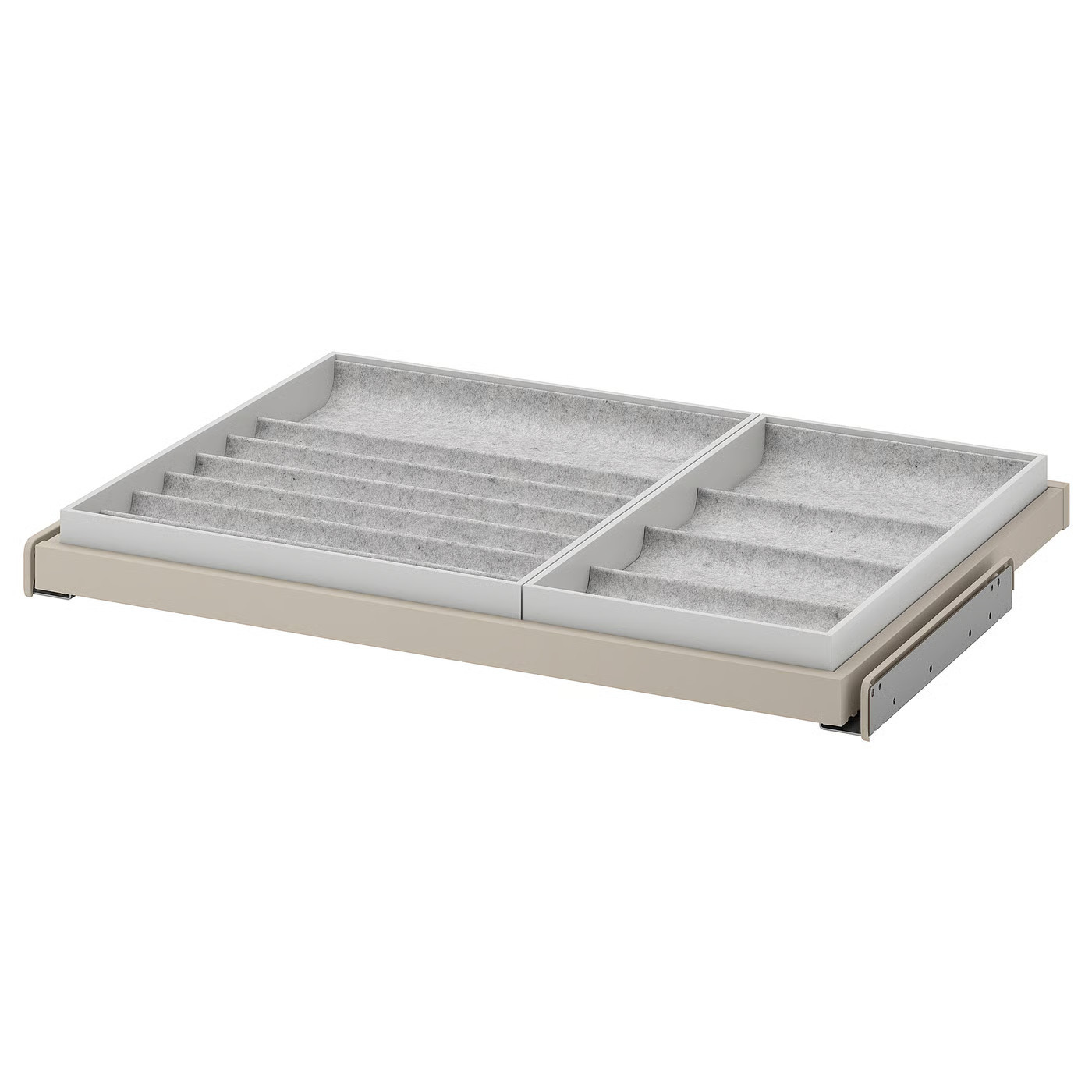 IKEA KOMPLEMENT pull-out tray with insert, gray-beige/light gray, 29 1/2x22 7/8 | IKEA US