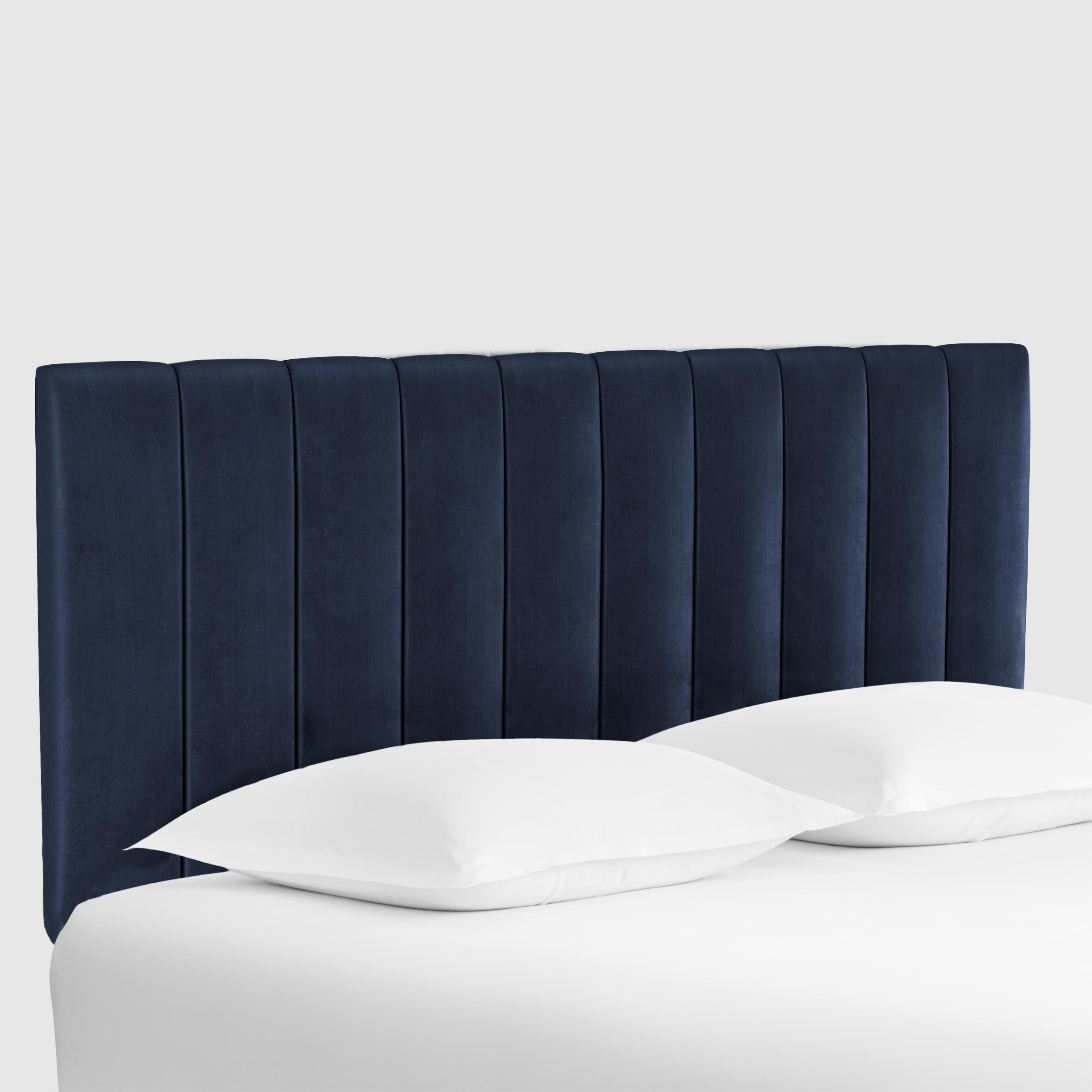 Rose Pink Bran Channel Back Upholstered Headboard | World Market