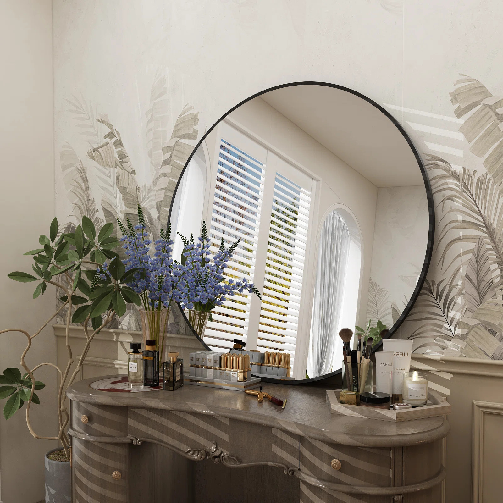 Aevar Round High Quality Aluminum Alloy Framed French Cleat Mounted Wall Decor Bathroom Vanity Mi... | Wayfair North America