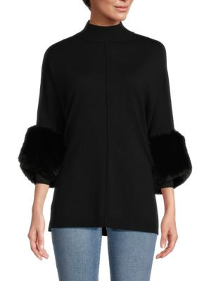 Saks Fifth Avenue Faux Fur Trim Sweater on SALE | Saks OFF 5TH | Saks Fifth Avenue OFF 5TH