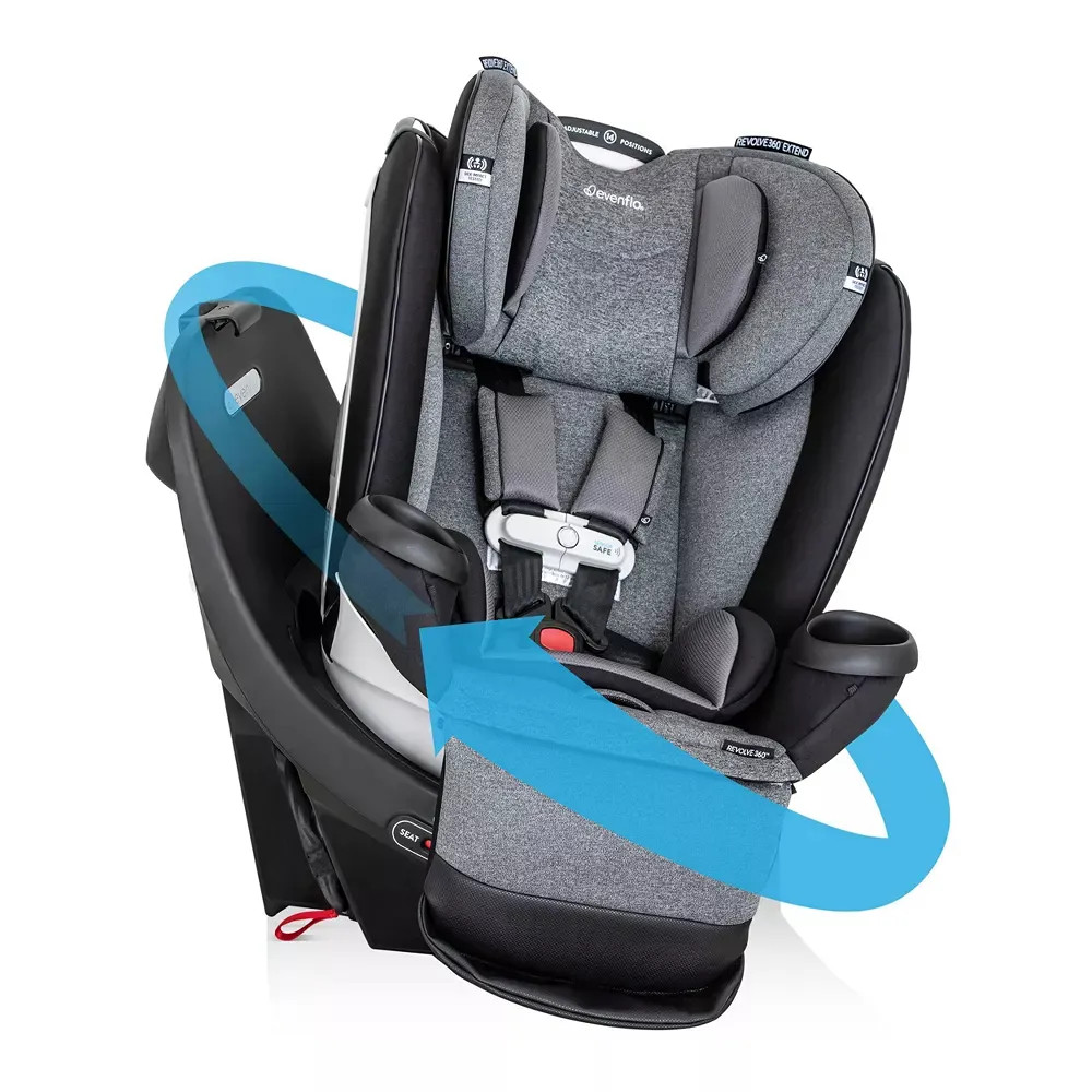 Evenflo Gold Revolve 360 Extend All-in-one Rotating Convertible Car Seat With Sensorsafe - Gray | REBEL (formerly Rebelstork)
