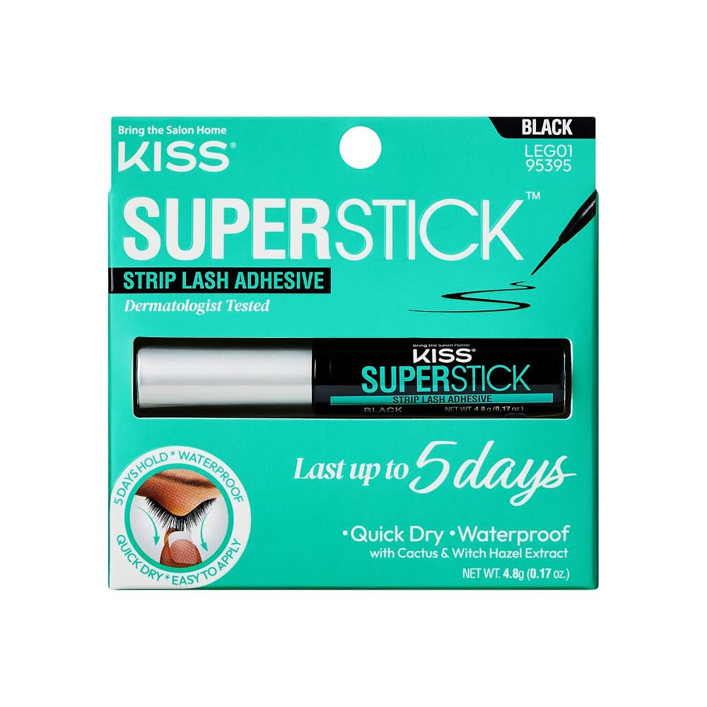 KISS Super Stick 5-Day Extended Wear Strip Lash Adhesive, Quick Drying Lash Glue, Witch Hazel & C... | Amazon (US)