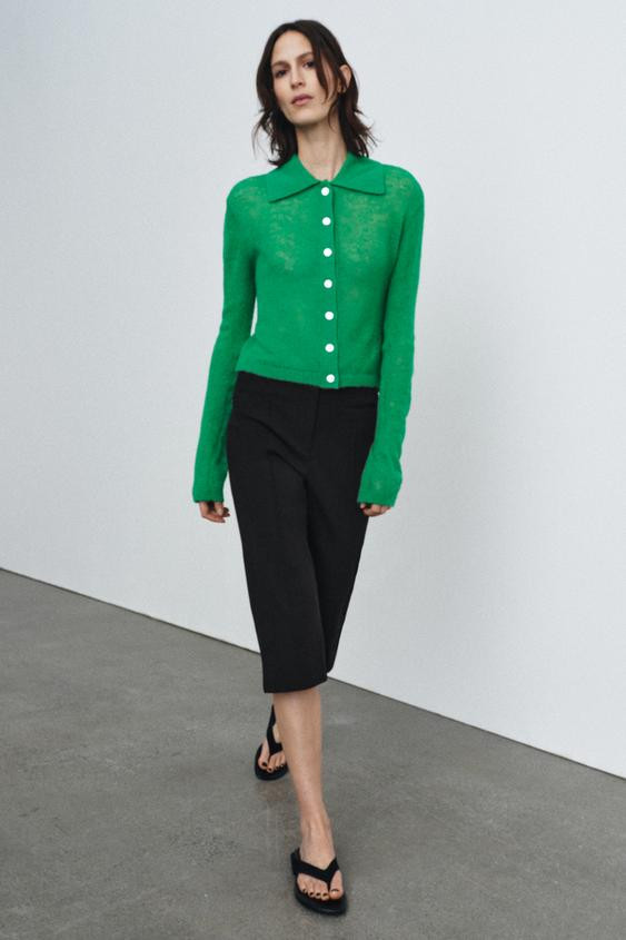 POLO COLLAR CARDIGAN | Zara UK