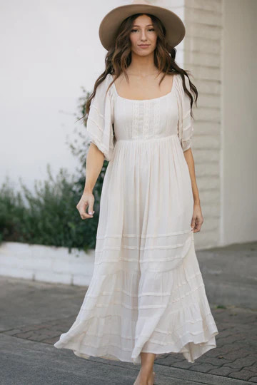 Carissa Crocheted Lace Detail Maxi Dress | Morning Lavender