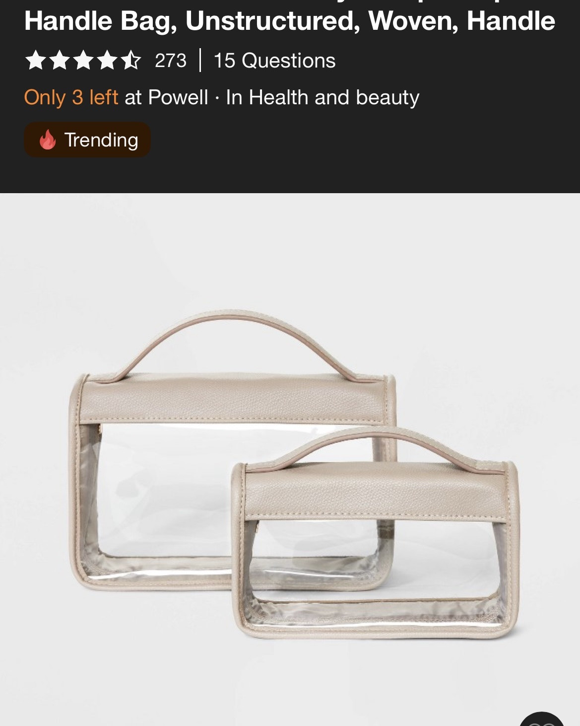 Some really reasonably-priced clear travel pouches from Target that I used for our recent trip. Two of them fit perfectly in my travel/beach tote, and they’re currently $15 for this set with the top handle and side zipper, and $20 for a similar set (also linked here) with a top zipper.

#LTKTravel #LTKmomlife #LTKgrwm