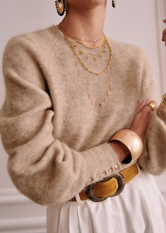 Louise Jumper - Light Beige - Super kid mohair - Sézane | Sezane Paris