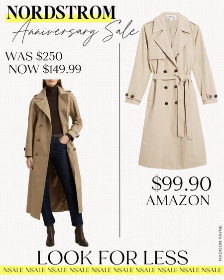 Look for Less❗ Compare Lauren Ralph Lauren’s trench coat for $149.99 in the Nordstrom💛 sale to Amazon's🤑similar coat at $99.90!

NSale, Nordstrom Anniversary Sale, dupe alert, trench coat, coat, fall fashion, fall style, fall outfits, Madison Payne


#LTKxNSale #LTKSeasonal #LTKstyletip