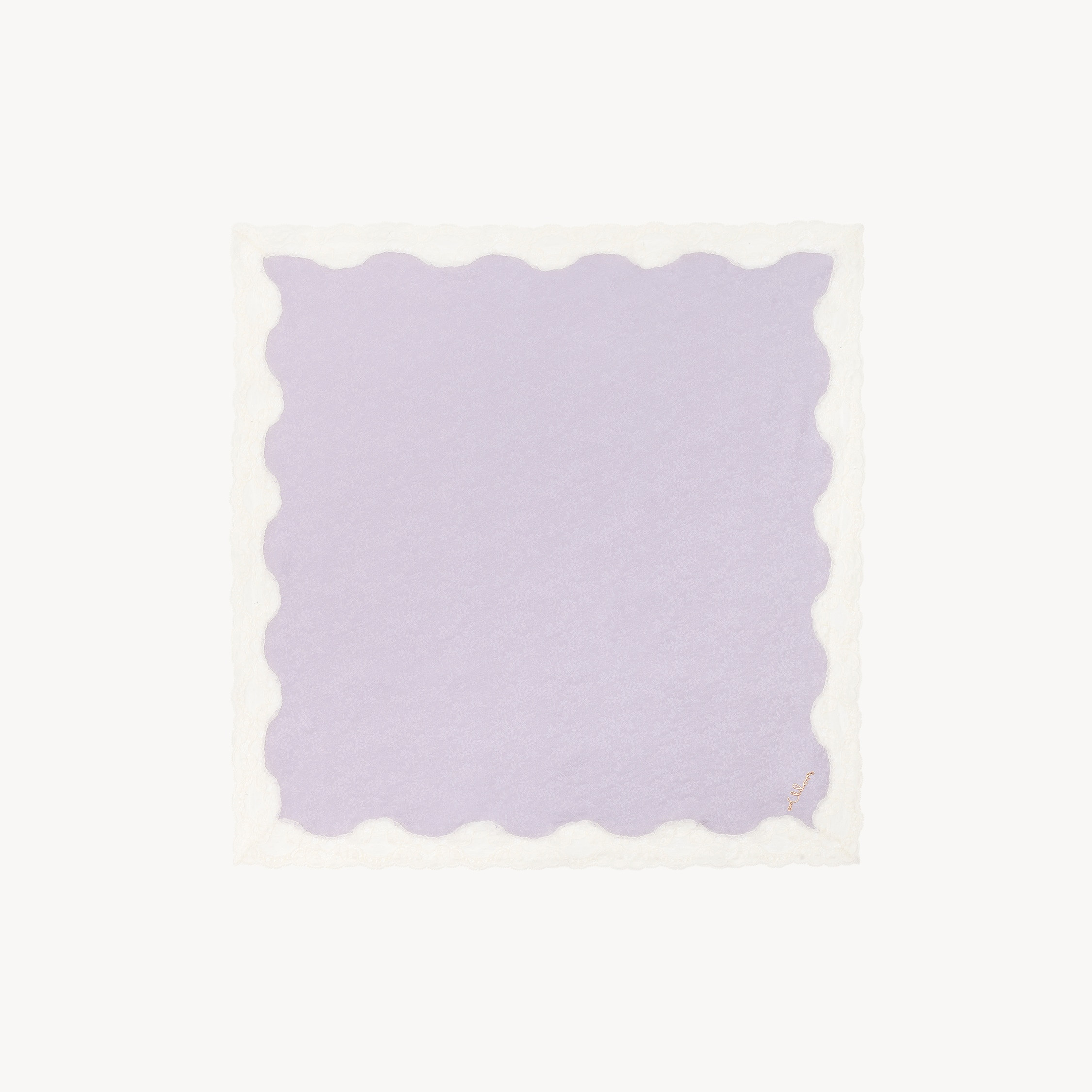 Chloé - The Chloé Poetic square scarf in silk & lace - Candle Grey - Single Size - Silk | Chloe US