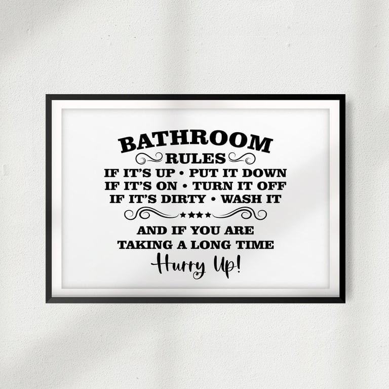 Designs ByLITA Bathroom Rules 8 x 10 UNFRAMED Print Décor Wall Art - Walmart.com | Walmart (US)