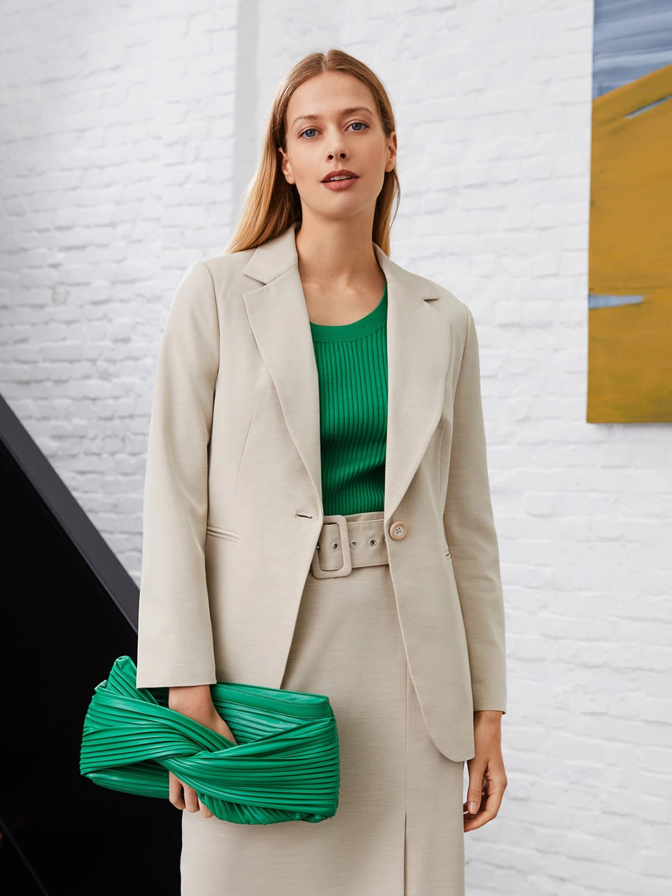 MOTF PREMIUM WOOL-MIX SINGLE BREASTED BLAZER | SHEIN