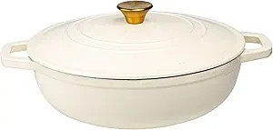 Lexi Home Cast Iron Enameled Dutch Oven Pot with Lid 5 qt, Sauce Pan, Pasta Server, Stove Top Pot... | Amazon (US)