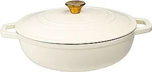 Lexi Home Cast Iron Enameled Dutch Oven Pot with Lid 5 qt, Sauce Pan, Pasta Server, Stove Top Pot... | Amazon (US)