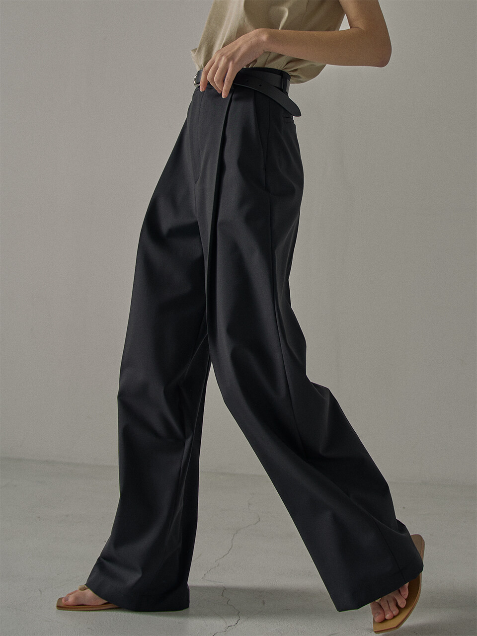 Summer Wool Wide Pants_Black | W Concept (US)