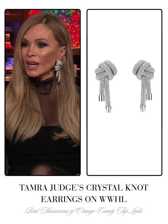 Tamra Judge's Crystal Knot Earrings on WWHL 

 