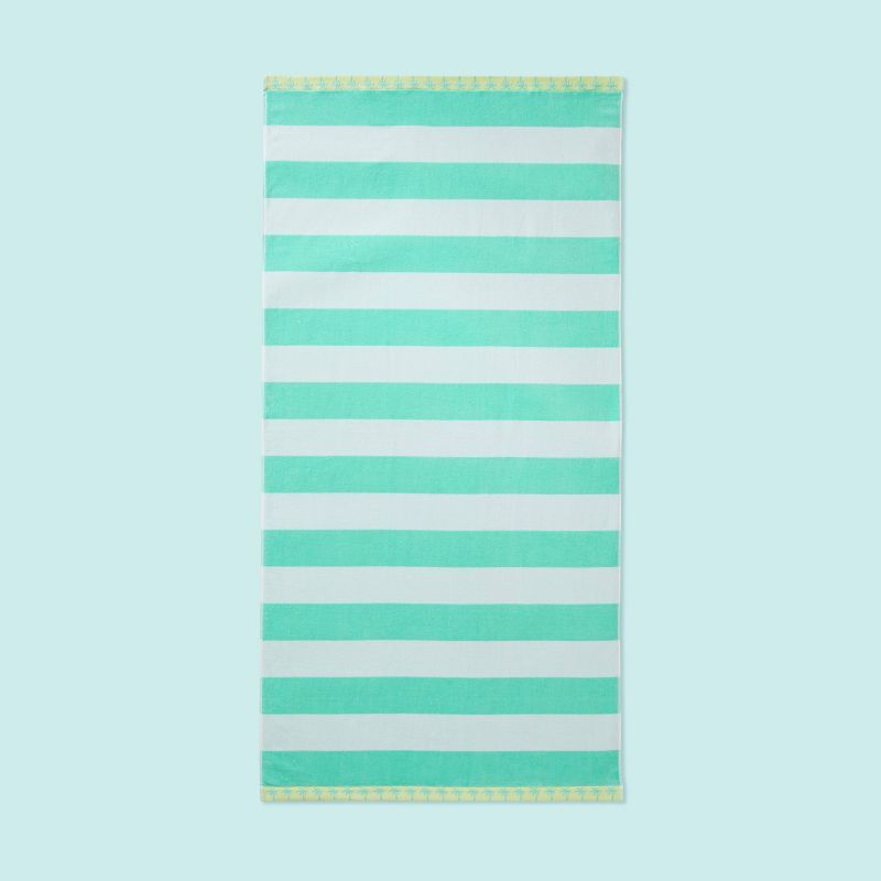 Striped Beach Towel Green/Light Yellow - Stoney Clover Lane x Target | Target