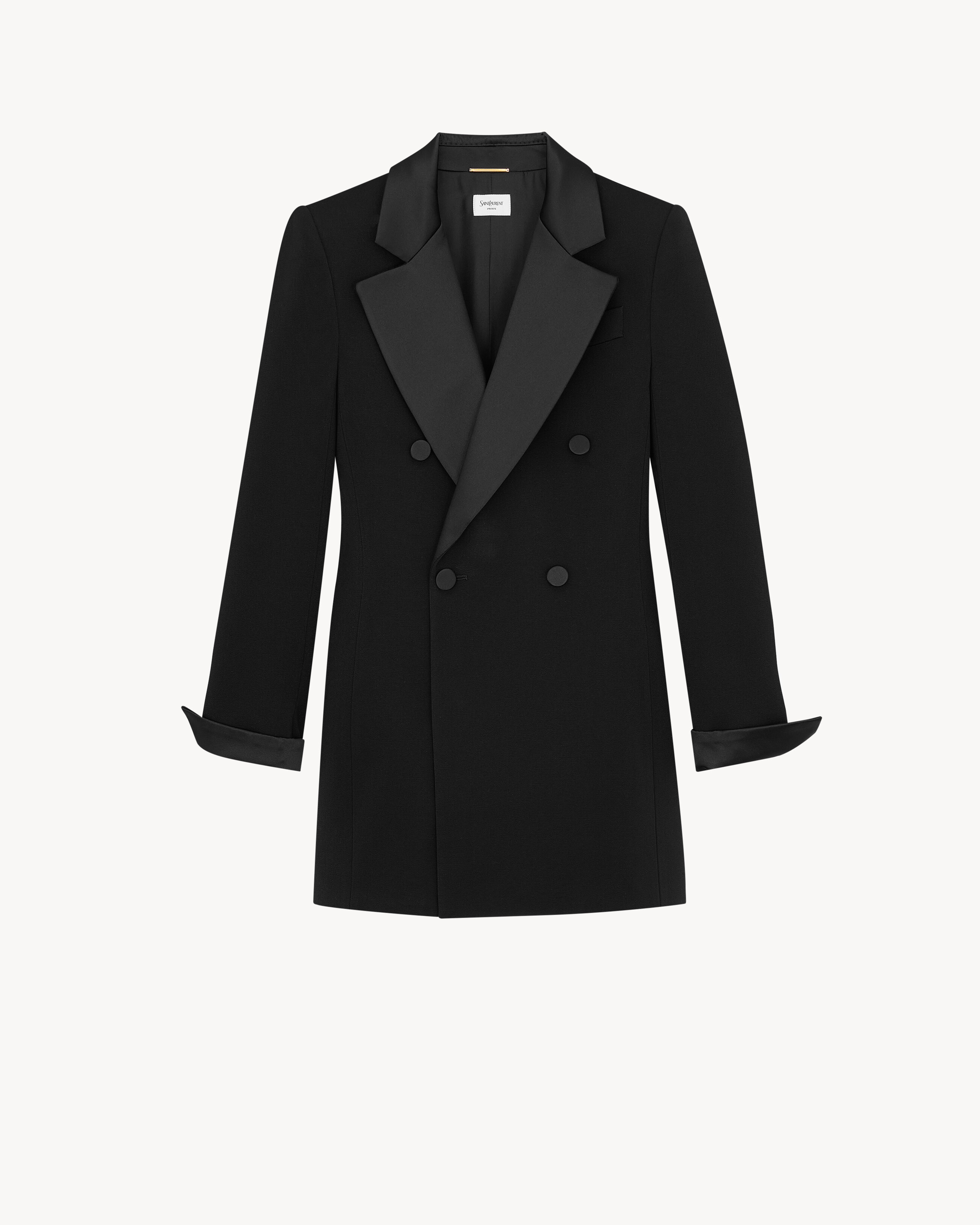 tuxedo dress in GRAIN DE POUDRE | Saint Laurent Inc. (Global)