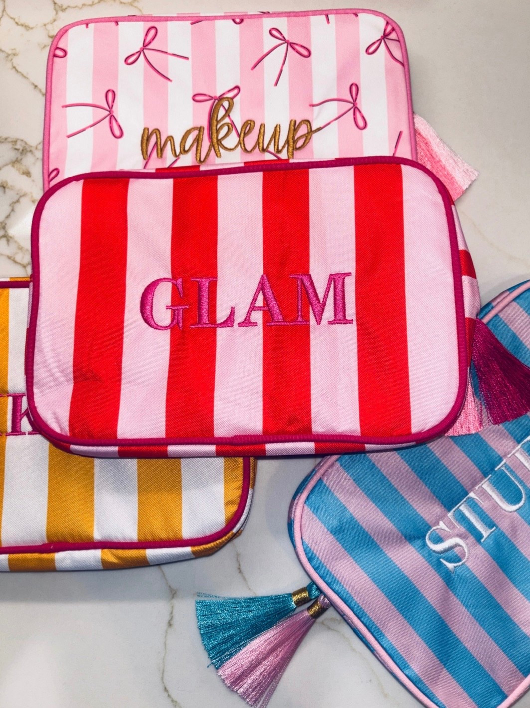Shop at Willow Boutique and use my code KAYMAY92 to save at checkout! 

“GLAM” Embroidered Nylon Makeup Bag 🍒
•Zipper inclosure 
•Tassel Zipper detail
•Double Lined inside 
•”GLAM” embroidered detail 

#LTKBeauty #LTKMothersDay #LTKselfcare