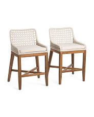 Set Of 2 Cane Weave Rope Counter Stools | Chairs & Seating | Marshalls | Marshalls
