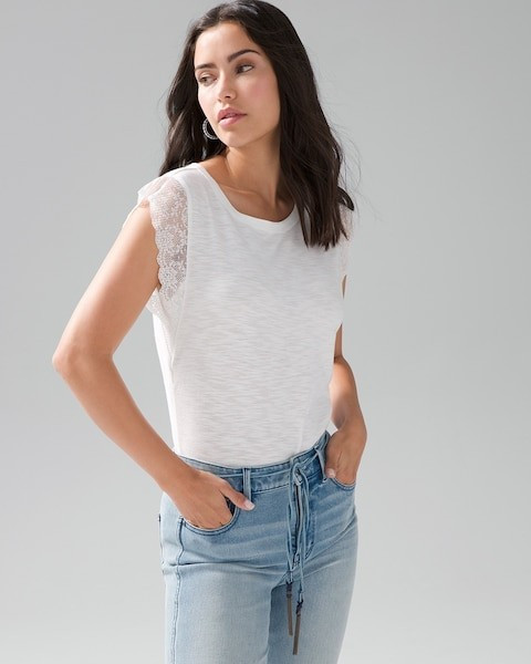 Lace Trim Tank | White House Black Market