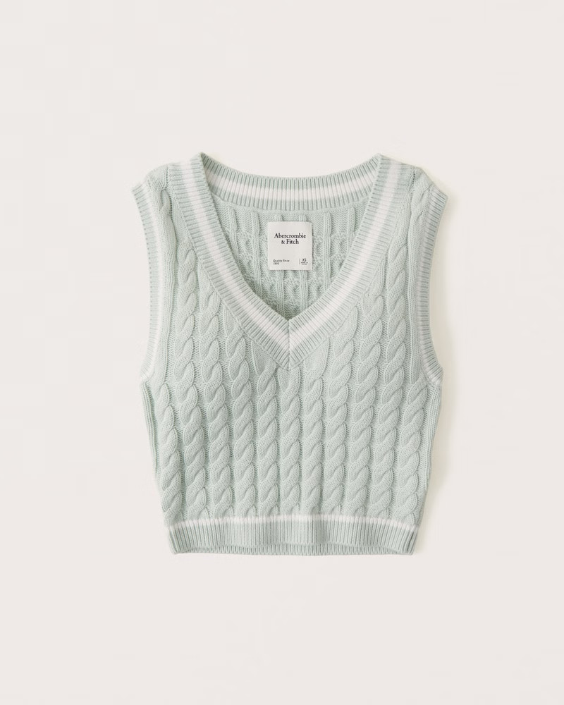 Slim Cropped V-Neck Sweater Vest | Abercrombie & Fitch (US)
