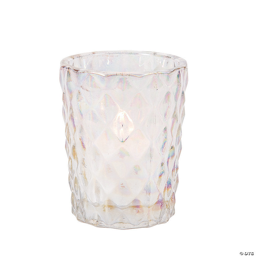 Iridescent Diamond Texture Votive Candle Holders - 6 Pc. | Oriental Trading Company