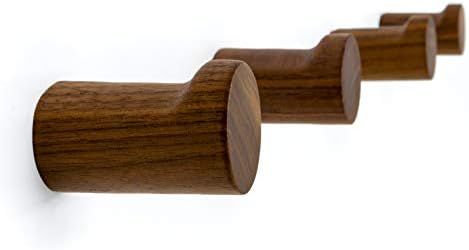 NAUMOO Natural Wooden Wall Hooks - Pack of 4 - Wall Mounted Modern Hook - Handmade Decorative Woo... | Amazon (US)