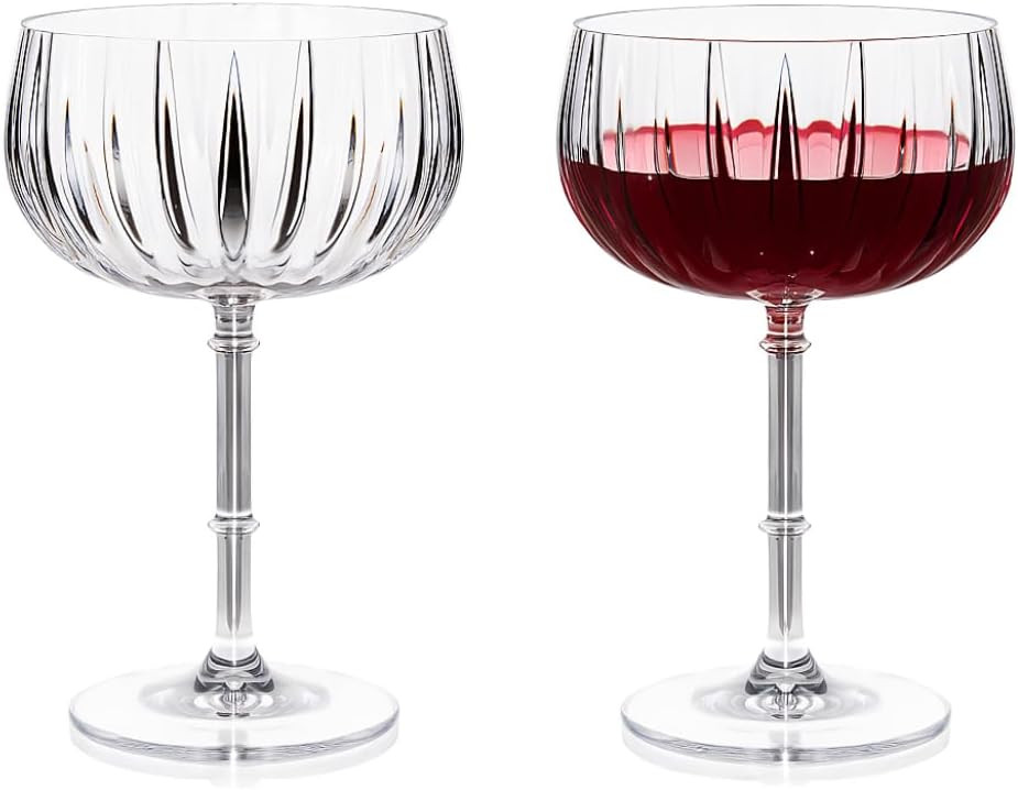 LEMONSODA Rims Orient Coupe Wine Glasses, Set of 2, Coupe Champagne Glasses | Amazon (US)