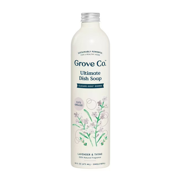 Grove Co. Ultimate Dish Soap Refill in Aluminum Bottle - Lavender & Thyme - 16 fl oz | Target