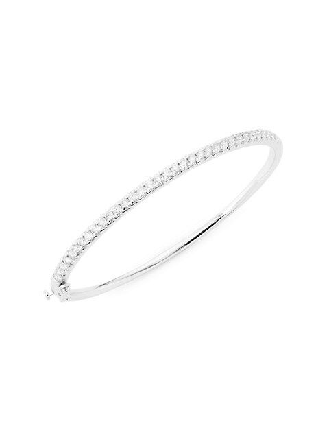 14K White Gold & Diamond Bangle | Saks Fifth Avenue