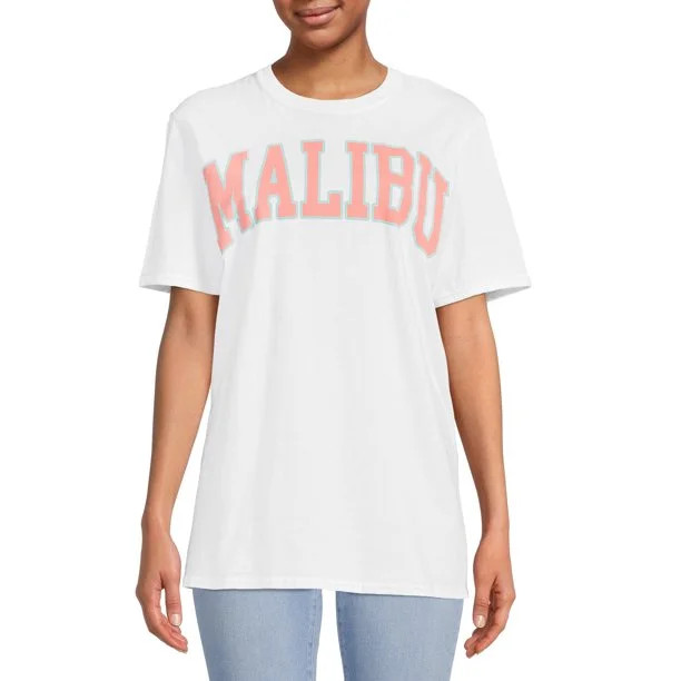 Malibu Women's Juniors Short Sleeve Graphic Tee | Walmart (US)