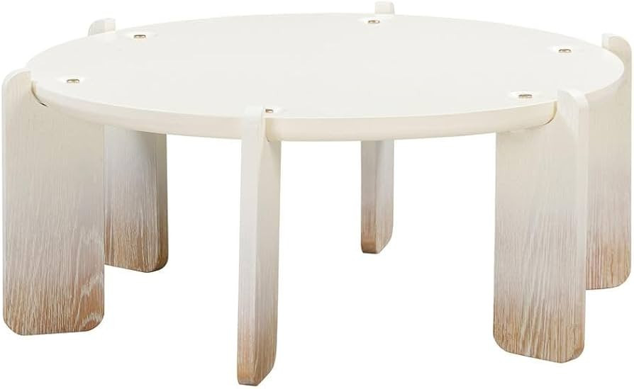 Starlight Canyon Home Beige Coffee Table with Oak Legs, MDF and Oak Construction, Durable Surface... | Amazon (US)
