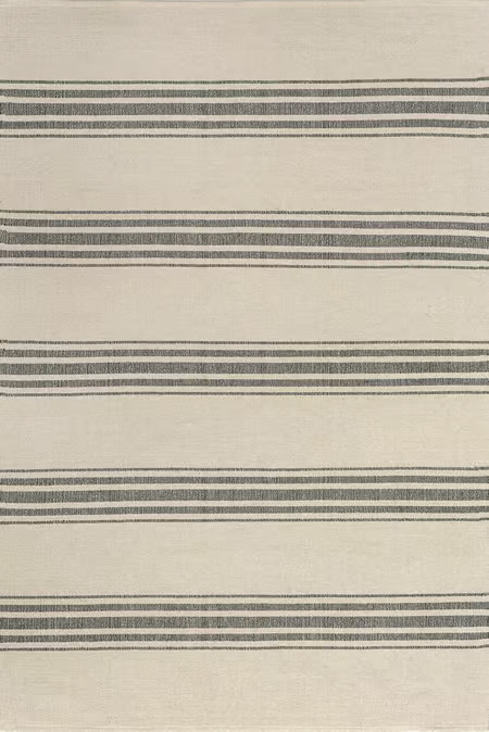 Beige Bergamot Striped Cotton Area Rug | Rugs USA