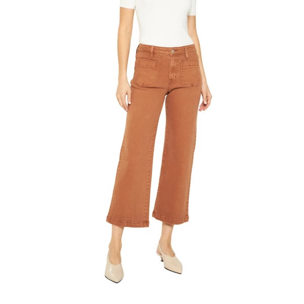 Women's Mica Denim Patch Pocket Crop Wide Leg Jeans Rust 28 27 | Scheels