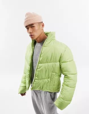 ASOS DESIGN puffer jacket in green | ASOS (Global)