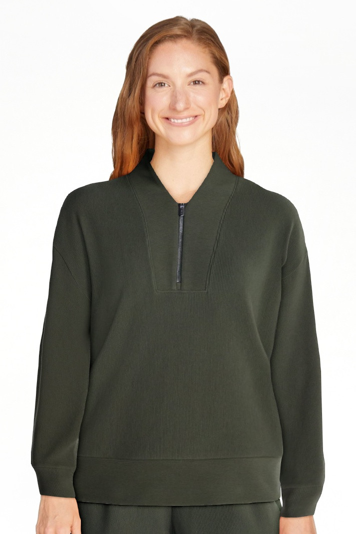 Avia Women's and Women's Plus Ribbed Ottoman Quarter Zip Sweatshirt, Sizes XS-4X | Walmart (US)