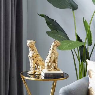 Gold Resin Leopard Sculpture (Set of 2) | The Home Depot