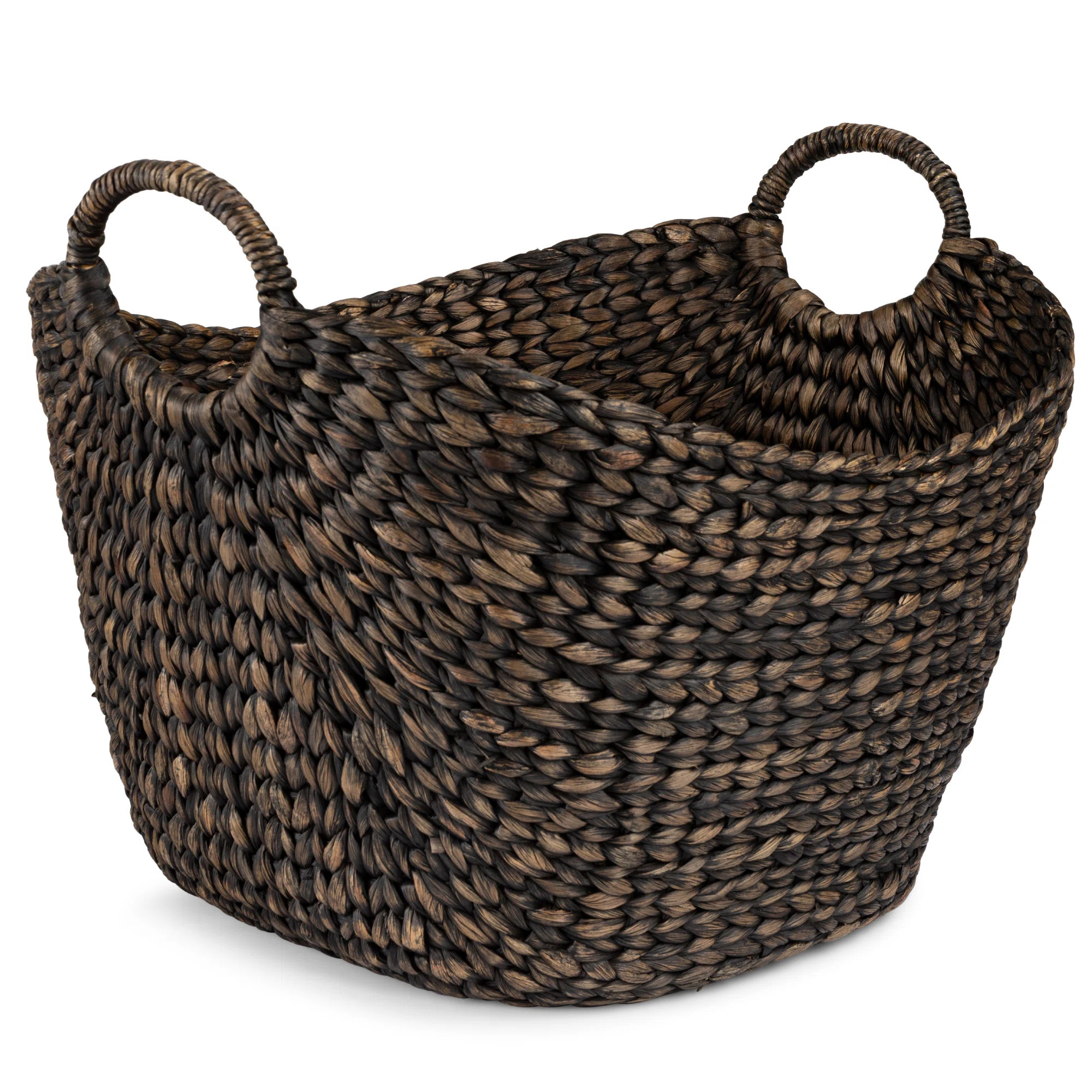 Bay Isle Home Aeriell Portable Large Hand Woven Wicker Braided Storage Laundry Basket Organizer w... | Wayfair North America