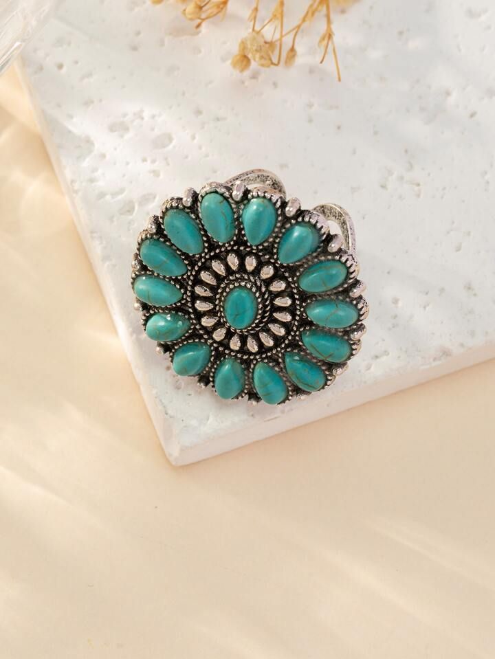 Turquoise Decor Ring | SHEIN