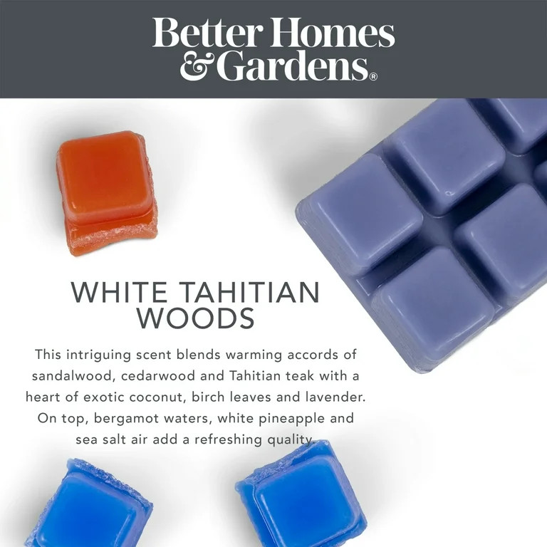White Tahitian Woods Scented Wax Melts, Better Homes & Gardens, 2.5 Oz (5-Pack) | Walmart (US)