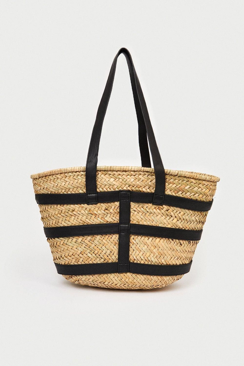 Large Straw Basket Bag | Warehouse UK & IE