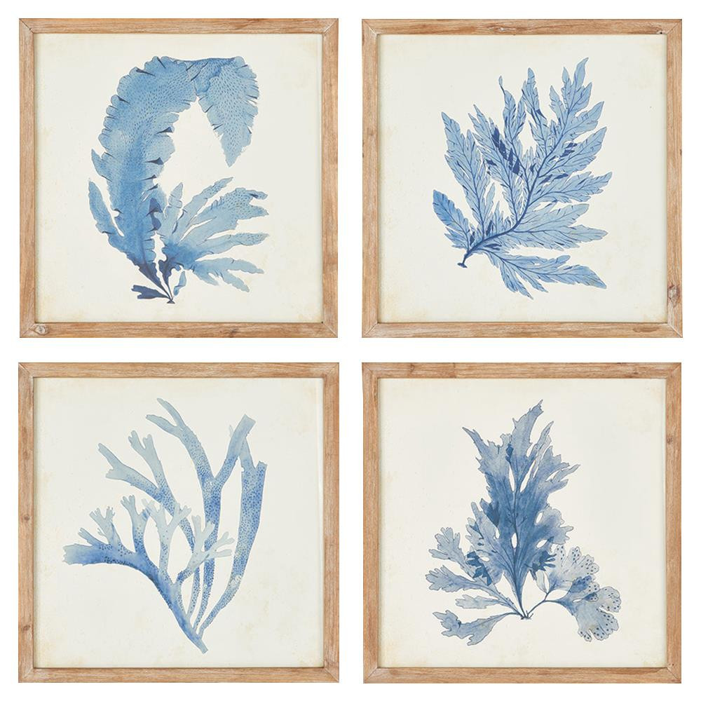 Nyla Coastal Beach Brown Floral & Botanical Natural Frame Painting | Kathy Kuo Home