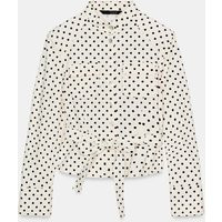 Zara - Polka Dot Shirt Jacket - Black / White - L - Woman | Zara US