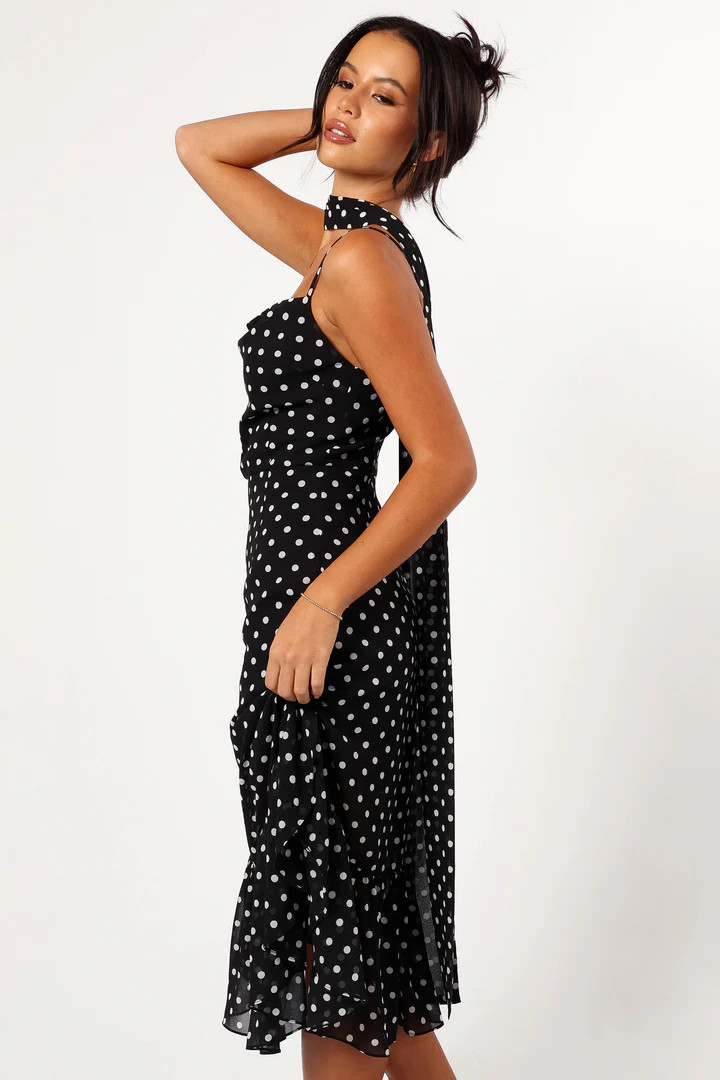 Francesca Midi Dress - Black Polka Dot | Petal & Pup (US)