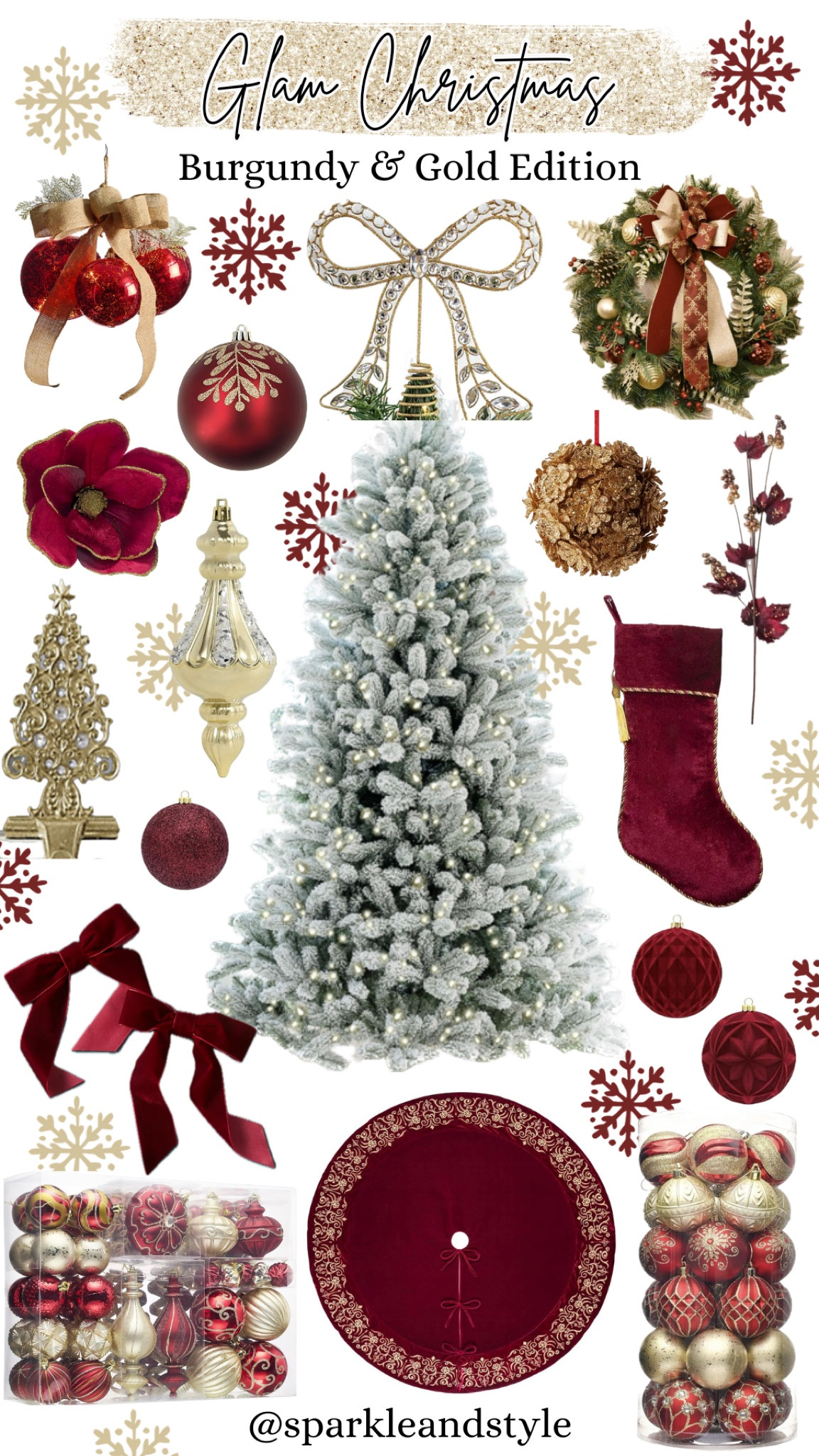 Glam Christmas: Burgundy & Gold ⭐️

Christmas decor, Christmas tree, Christmas ornaments, Christmas ribbon, Christmas tree skirt, christmas stocking, Christmas wreath, Christmas tree topper, Christmas stocking holder, burgundy and gold Christmas decor, burgundy and gold Christmas ornaments, velvet Christmas ornaments, burgundy and gold Christmas tree ornaments, velvet burgundy and gold Christmas tree skirt, velvet burgundy and gold christmas stocking, gold bow rhinestone Christmas tree topper, burgundy ribbon bows, burgundy and gold Christmas wreath, burgundy poinsettia, burgundy leaf picks, flocked Christmas tree, gold flower ornaments, ornament clusters, gold Christmas tree stocking holder, home interior, home decor, home accessories, home decoration, glam Christmas decor, girly girl Christmas, Luxe Christmas, elegant Christmas, classy Christmas, Christmas tree decorations, Christmas decorations

#LTKHome #LTKSeasonal #LTKHoliday