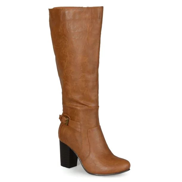 Women's Buckle Detail High Heeled Boots - Walmart.com | Walmart (US)