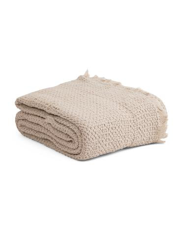 Made In Portugal Stonewash Waffle Coverlet | TJ Maxx