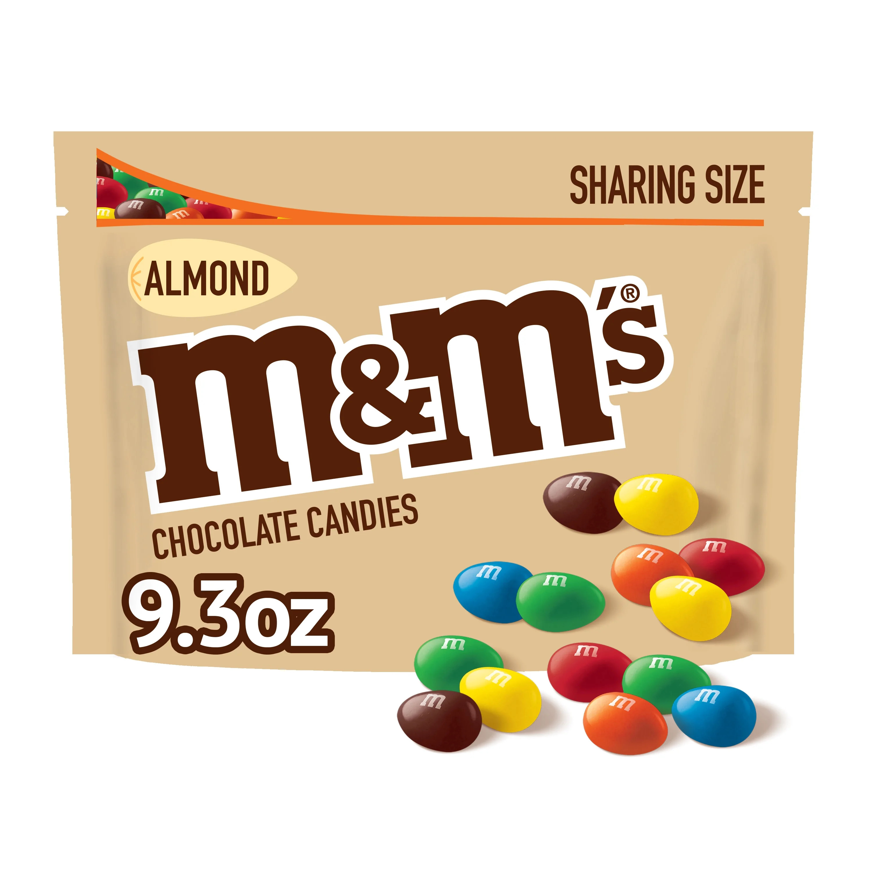 M&M's Almond Milk Chocolate Candy, Sharing Size - 9.3 oz Bag - Walmart.com | Walmart (US)
