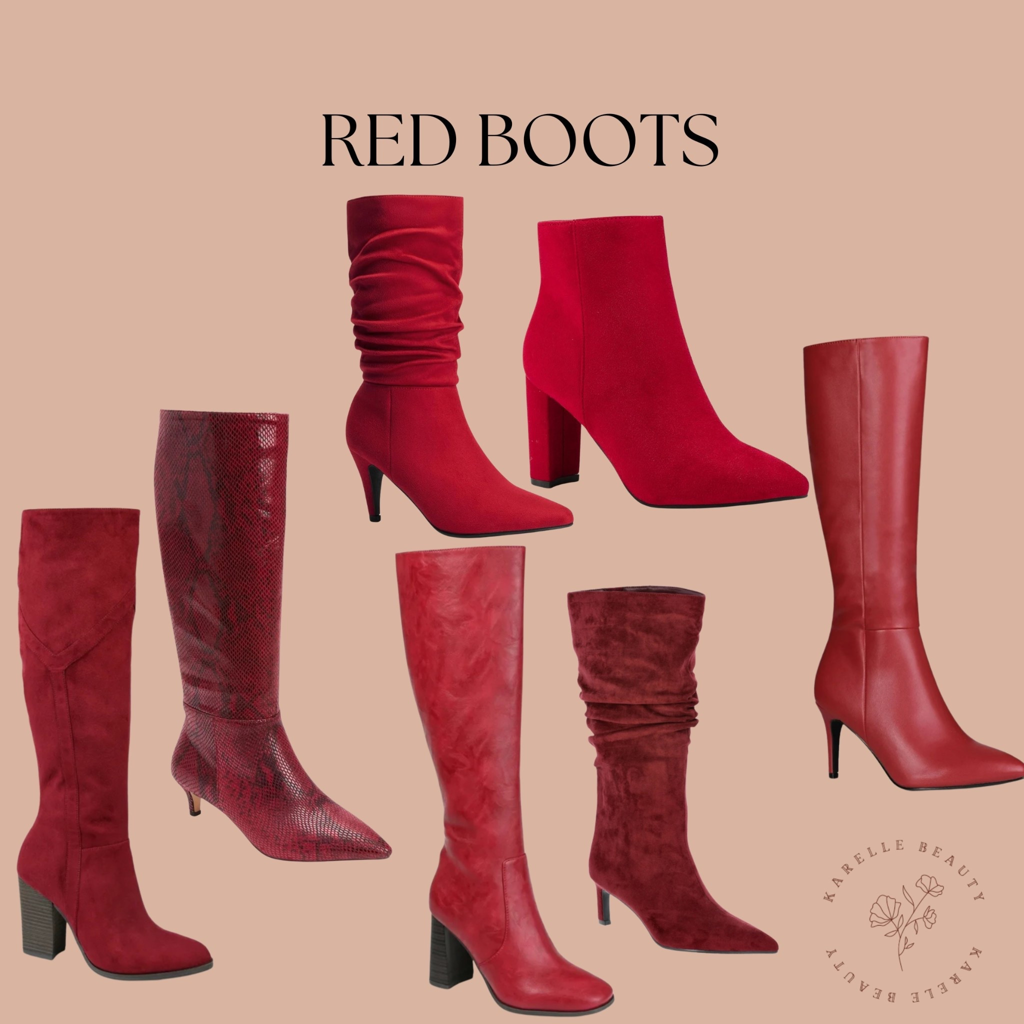 Red boots finds. 

#LTKSeasonal #LTKShoeCrush #LTKFindsUnder100