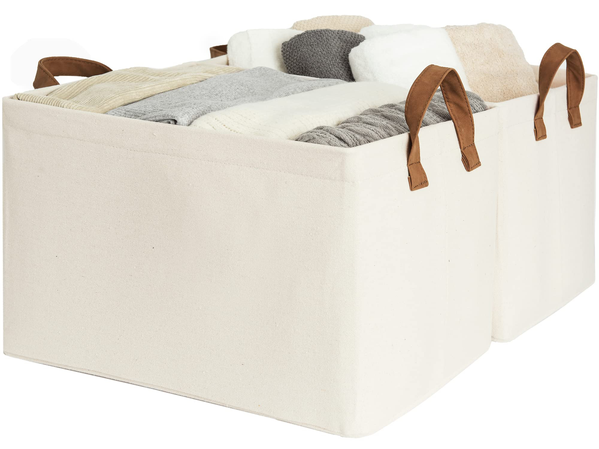 StorageWorks Storage Bins, Shelves Baskets for Organizing, Large Fabric Closet Organizers with Ha... | Amazon (CA)